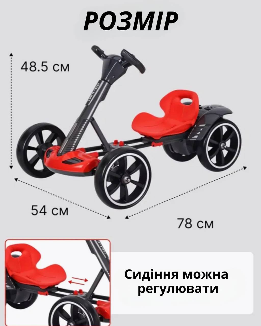 Розміри дитячого електрокарта